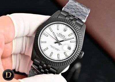 Rolex Datejust 41mm Japan Miyota 8215 Movement White Face Index Markers Watch